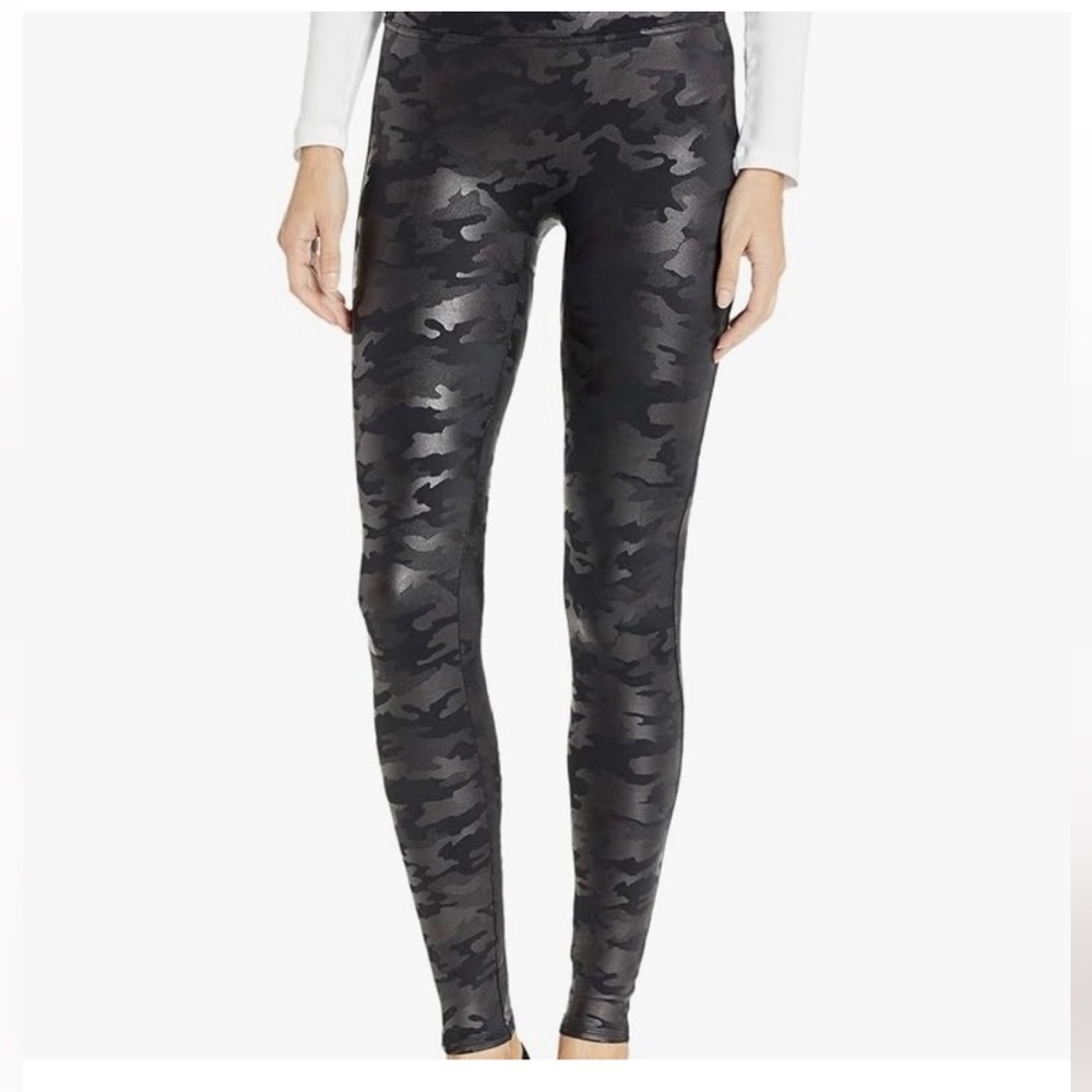 Spanx Faux Leather Camouflage Leggings